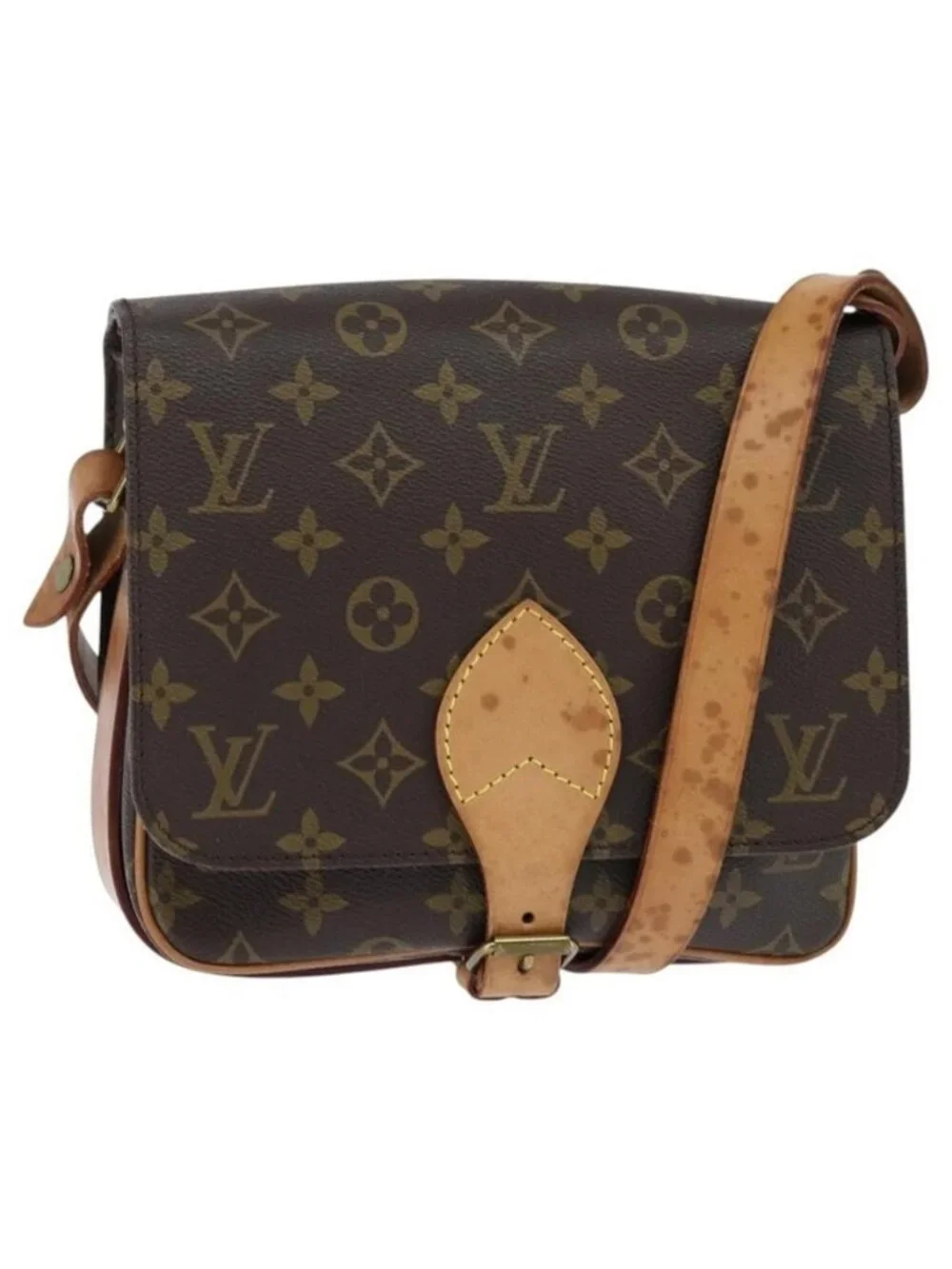Authentic LOUIS VUITTON Monogram Cartouchiere MM Shoulder Bag M51253 LV